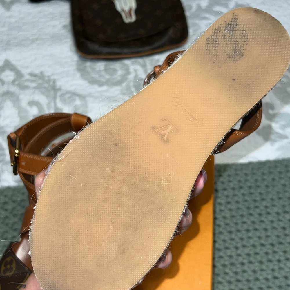 Louis Vuitton Brown and Tan Women's Sandals - Picture 4 of 5